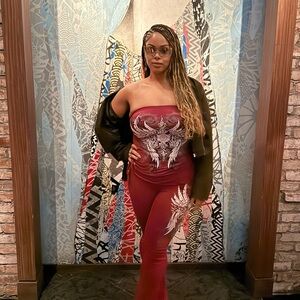 Strapless Y2K Top and Pants Set